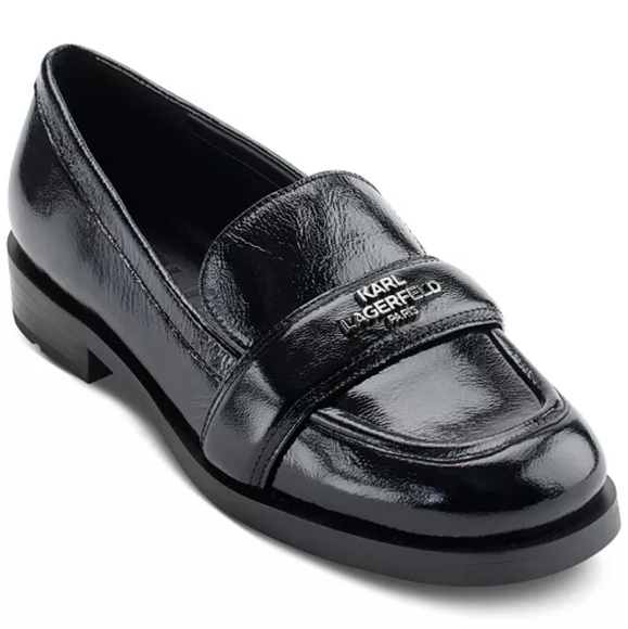 NWB KARL LAGERFELD‎ PARIS Women's Madlen Slip-On Loafer Flats Size 5.5 Black